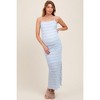 PinkBlush Light Blue Ruffle Tiered Fitted Maternity Maxi Dress - 2 of 4