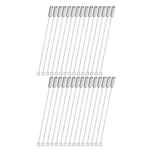 Unique Bargains DIY Clothing Accessories Suit Copper Long Needle Brooch Stick Pins Stopper Ends Flat Head - 1 of 4