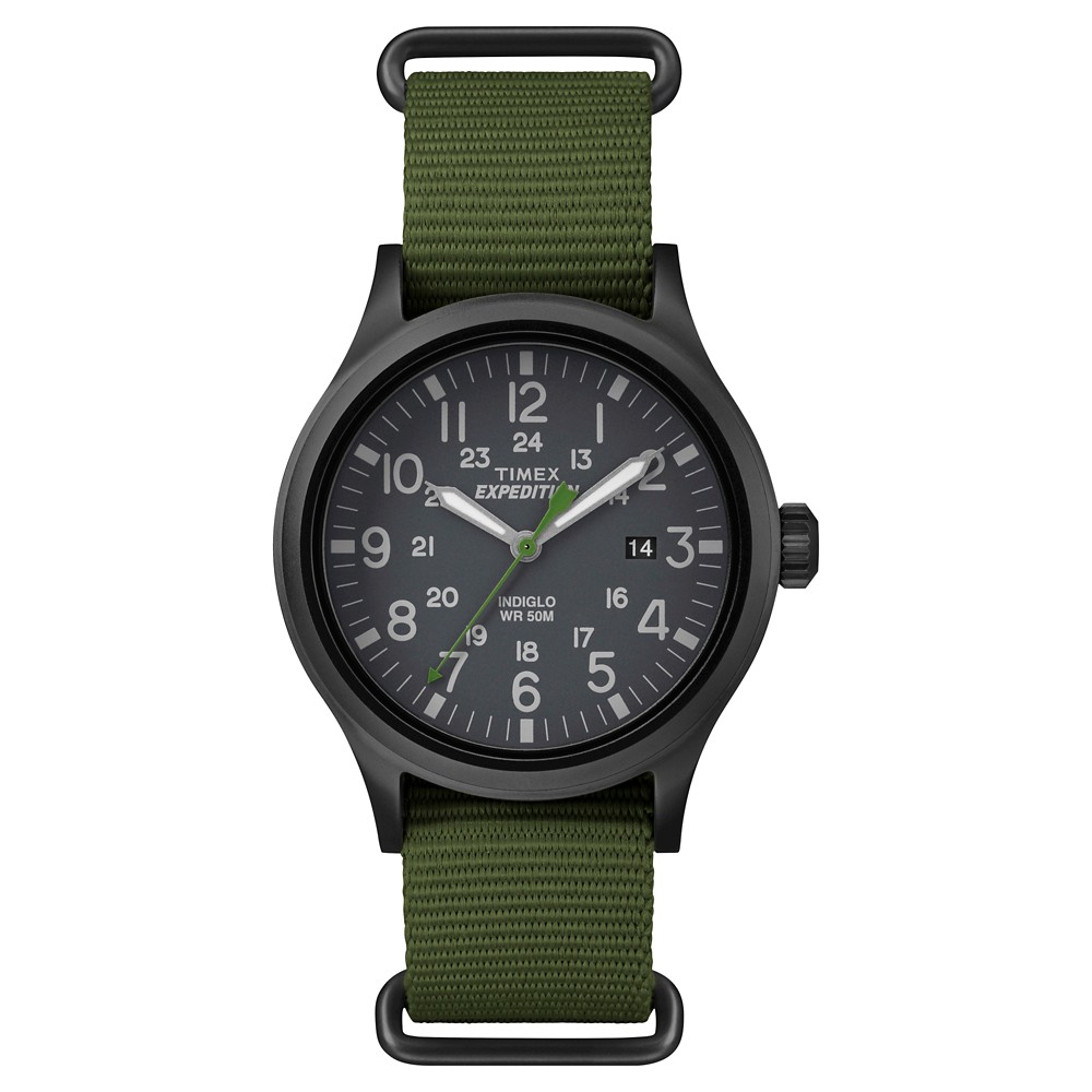 Photos - Wrist Watch Timex Men's  Expedition Scout Watch with NATO Nylon Strap - Black/Green TW4 