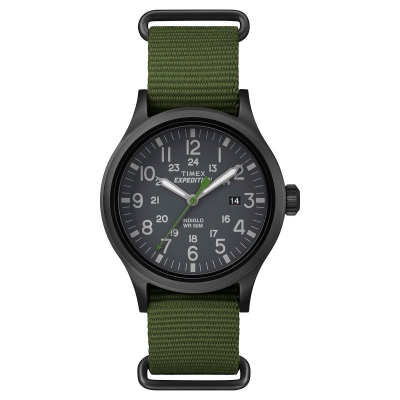 Men&#39;s Timex Expedition Scout Watch with NATO Nylon Strap - Black/Green TW4B047009J, 1 of 4
