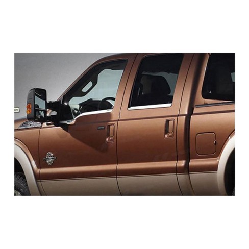 QAA is Compatible with 1999-2016 Ford F-250 & F-350 Super Duty 4 Piece Stainless Window Sill Trim Set, FACE Trim WS48323 - image 1 of 4