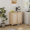 Farmhouse Kitchen Sideboard Buffet Storage Cabinet with Rattan Decorated Doors, Cupboard Console Table Wood Buffet Cabinet with Adjustable Shelves - 2 of 4