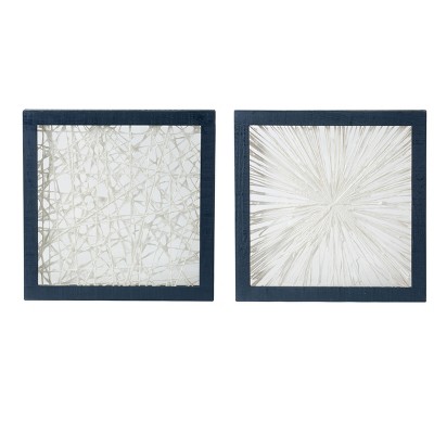 Set of 2 Wall Arts Ivory/Indigo - A&B Home