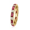 Ross-Simons 1.50 ct. t.w. Rhodolite Garnet and White Zircon Ring in 18kt Gold Over Sterling - 3 of 4