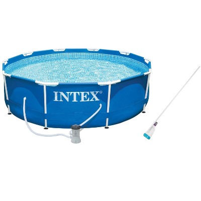 Intex 10ft x 30in Metal Frame Swimming Pool with Filter Pump Kokido B-VAC Vacuum