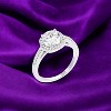 Slickblue Classic 2.97 Ct. Cushion Cut Halo Engagement Ring, Rhodium-Plated Brass, Clear Cubic Zirconia, Sizes 5-10 - 2 of 4