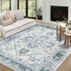 Washable Area Rug Vintage Living Room Rug Oriental Rug for Bedroom Non-Slip Retro Medallion Carpet Print Distressed Rug for Dining Room - 2 of 4