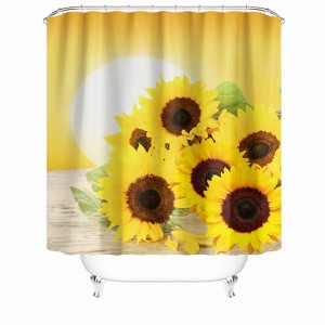 Sun And Sunflower Shower Curtains for Bathroom Waterproof Fabric Bath Curtain Durable Soft Stylish Bathroom Decor 72x72 Inch - 1 of 1