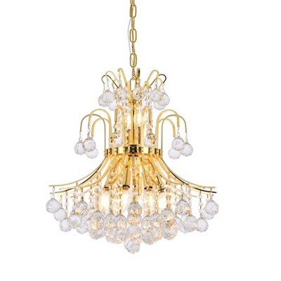 Elegant Lighting Toureg 10 light Gold Pendant Clear Royal Cut Crystal
