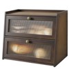 Double Bread Box, Bamboo Kitchen Countertop Organizer, Large Capacity Bread Rack With Window - 3 of 4