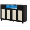 2-Drawer 2-Door Sideboard Cabinet with LED Lights & Power Outlet - Iron & MDF Storage Console Table with Adjustable Shelves, for Dining Room - 2 of 4
