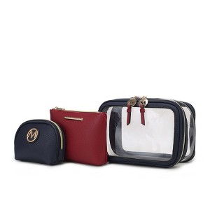 MKF Collection Laura Women's Cosmetic Punch 10 Pcs Sets, Small Travel Makeup Bag by Mia k - 1 of 4