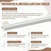 16.4 Ft Self Adhesive Ceiling or Wall Curtain Track No Drill Curtain Rod for RV Cabinet Closet Bathroom Easy Install No Damage - 2 of 4