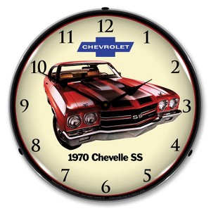 Collectable Sign & Clock | 1970 SS Chevelle LED Wall Clock Retro/Vintage, Lighted - 1 of 4