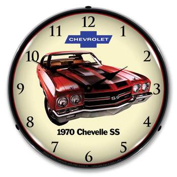Collectable Sign & Clock | 1970 SS Chevelle LED Wall Clock Retro/Vintage, Lighted