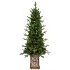 YOOCOZZ 4FT Pre-Lit Green Christmas Tree with Glitter Base, 100 Multicolor LED Lights, Berries&Pine Cones, PE/PVC Full Branches, Festive Light-Up Pot - 2 of 4