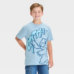 Boys' Disney Lilo & Stitch Short Sleeve Graphic T-Shirt - Heather Gray - 1 of 4