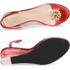 Allegra K Women's Clear Slingback Wedge Heel Rhinestone Peep Toe Sandals - 4 of 4