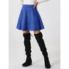 INSPIRE CHIC Women's Basic Faux Suede Flared Casual Mini Skater Skirt - 4 of 4