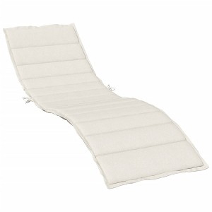 vidaXL Sun Lounger Cushion - Melange Cream - Outdoor/Indoor Polyester Seat Pad for Garden, Patio, or Living Room Furniture - 78.7” x 27.6” x 1.6” - 1 of 4