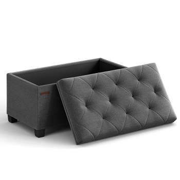 SONGMICS Storage Ottoman Bench Hold up to 660lbs Ottoman with Storage Bedroom Ottoman Bench