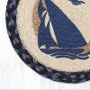 Earth Rugs Art-Inspired Trivet – Harry W. Smith Blue Boat on Round Natural Fiber - 2 of 3