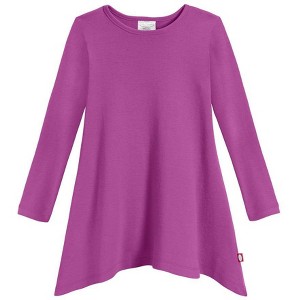 City Threads USA-Made Cotton Soft Jersey Girls Long Sleeve Shark Bite Tunic - 1 of 4