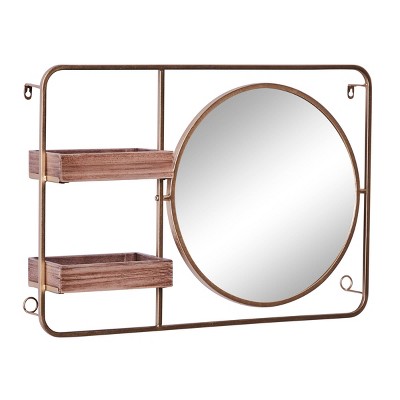 Glam Metal Wall Shelf Brown - Olivia & May