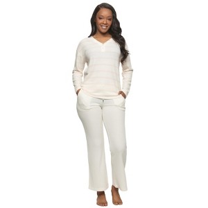 Felina - Jolie 2-Piece Henley Lounge Set - Relaxed Fit Knit Top & Pants with Pockets Loungewear - 1 of 3