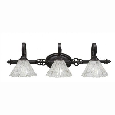 Toltec Lighting Elegante 3 - Light Vanity in  Dark Granite with 7" Italian Ice Shade