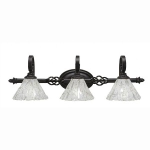 Toltec Lighting Elegante 3 - Light Vanity in  Dark Granite with 7" Italian Ice Shade - 1 of 1