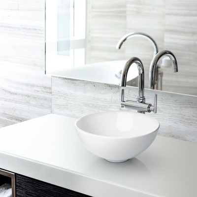 Miligore 13'' White Ceramic Round Above-Counter Sink