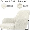 Vipbear Boucle Dining Chairs Set of 2, Mid Century Modern Upholstered Dining Room Chairs,Living Room Kitchen Chairs with Back and Metal Legs, Armrest - 3 of 4