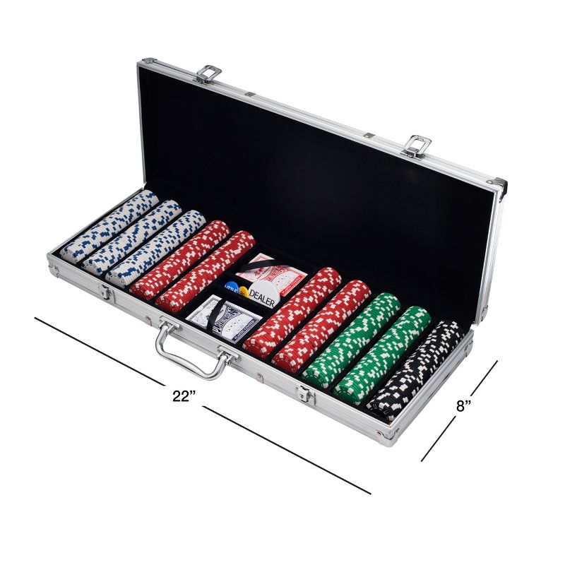 Trademark Poker Recreational Poker Set With 500 Chips, 2 Decks, and Aluminum Case, 2 of 7