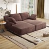 Christopher Knight Home Bronte 78'' Modern Corduroy Upholstered Double Chaise Lounge with Backrest Pillow and 2 Throw Pillows - 2 of 4