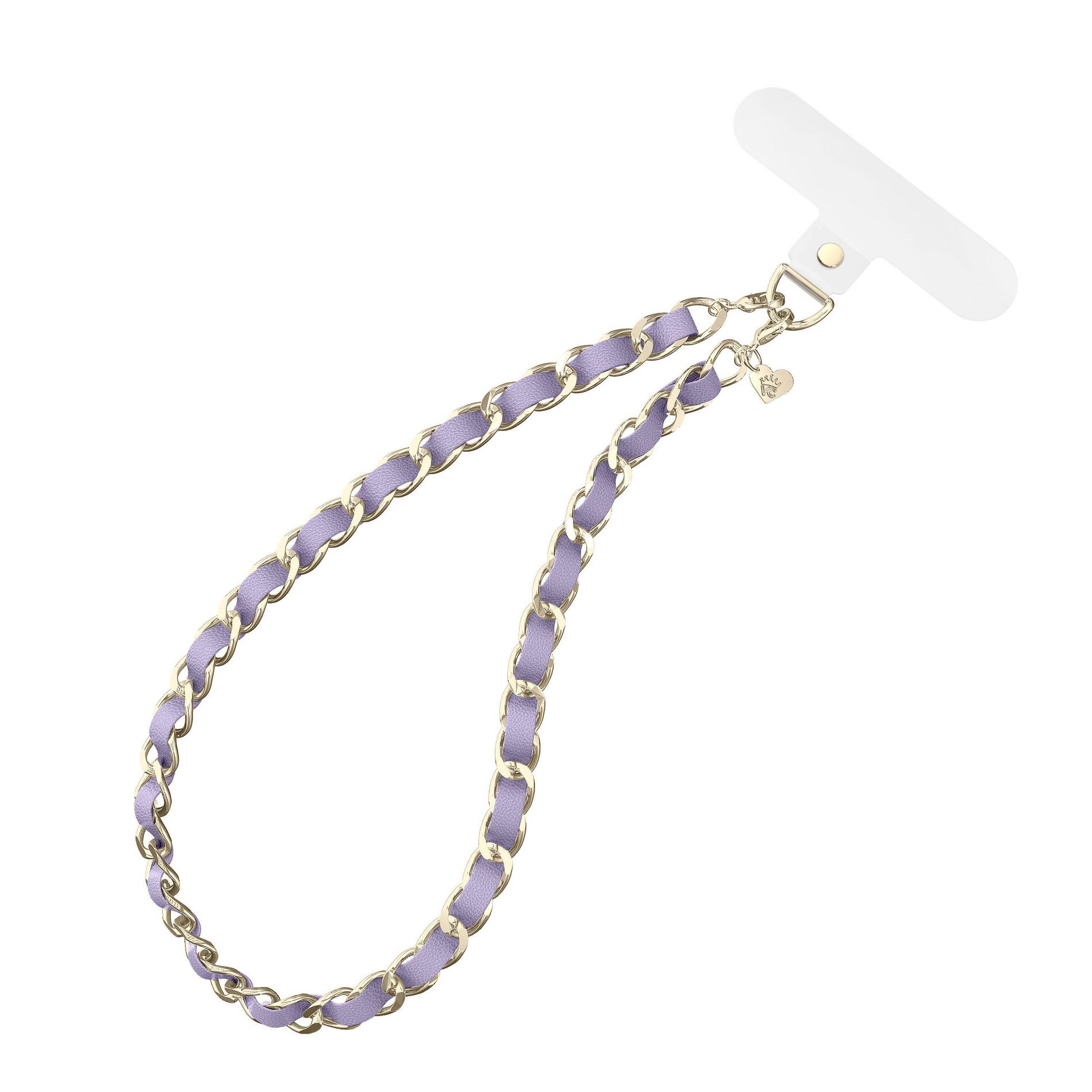 VELVET CAVIAR Phone Charm Wristlet - Lilac Leather Chain