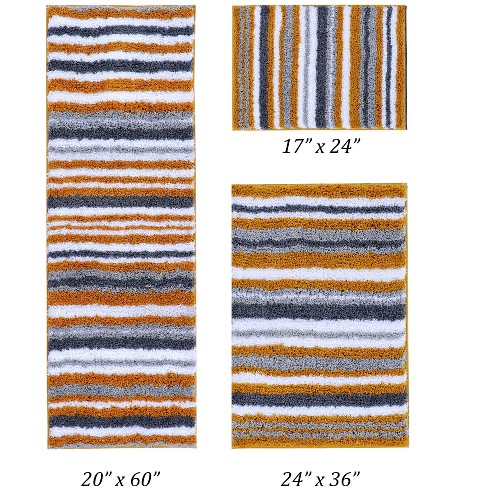 17 X 24  20 X 20 Griffie Collection Blue & Gray 100% Polyester  Rectangle Bath Rug - Better Trends : Target