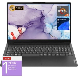 Lenovo V15 Gen 4 15.6" FHD Laptop, Ryzen 5 7530U, Radeon Graphics, 16GB DDR4, 512GB SSD, Wi-Fi 6, Windows 11 Pro, Black - 1 of 4