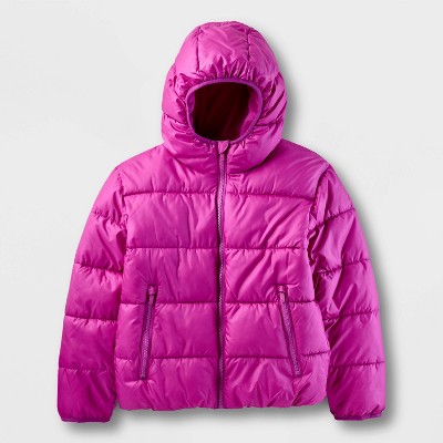 Kids Solid Puffer Jacket All In Motion Violet S Target
