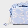 Girls' Ruffled Bow Printed Cosmetic Pouch - art class™ Blue - 4 of 4