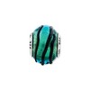 Black Bow Jewelry Teal with Black Stripes Murano & Sterling Silver Bead Charm, 15mm - 2 of 4