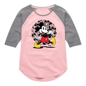 Girls' - Disney - Mickey & Friends Shirt Tail Raglan Graphic T-shirt - 1 of 3