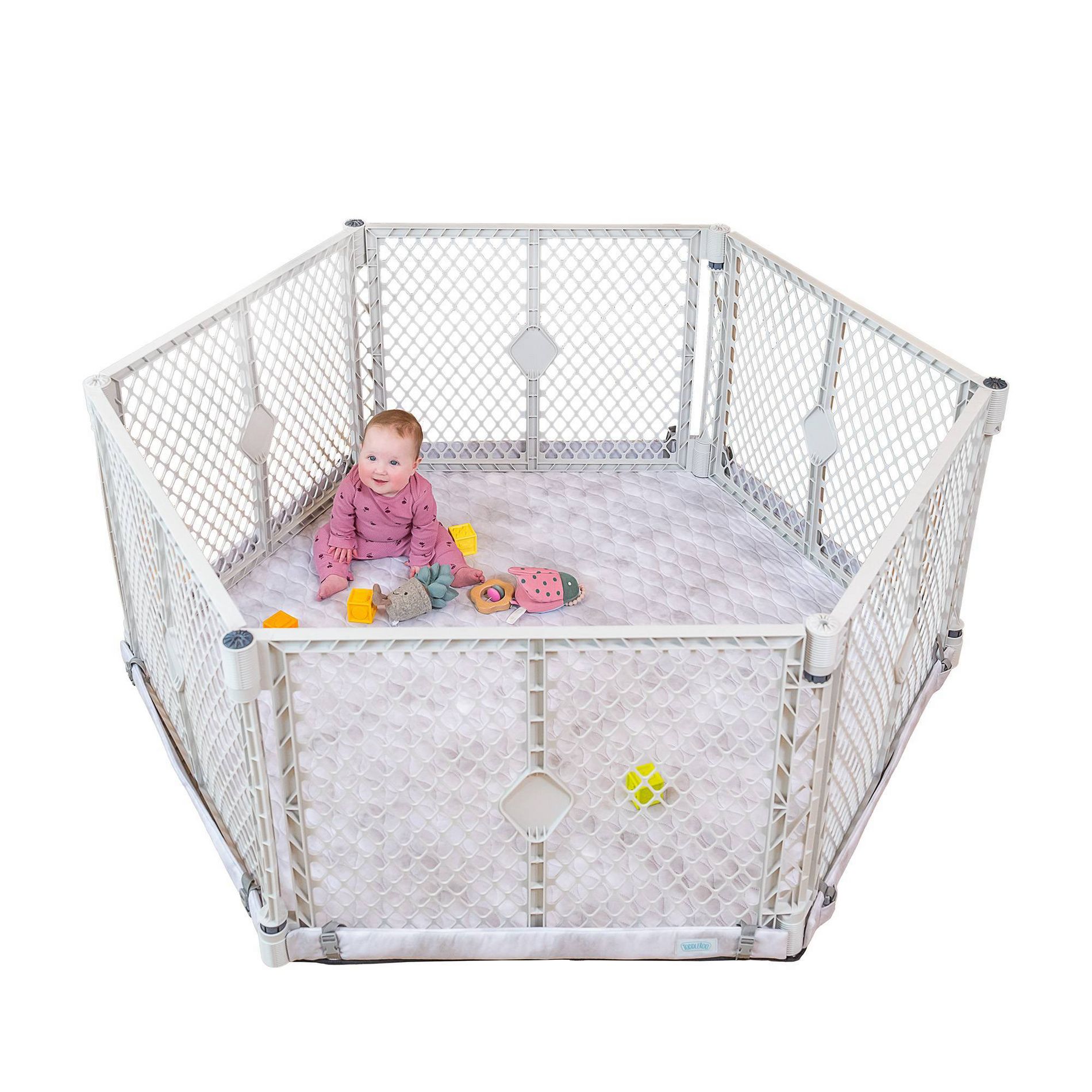 Toddleroo by North States Superyard Nook 6-Panel with Securemat Baby Gate 66"