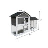 Removable Tray Ramp wooden outdoor rabbit hutch with running cage - 3 of 4