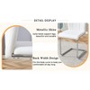 Gulches Set of 2 Mid-Century Dining Chairs - White Velvet Upholstered, Curved Backrest, 250 lbs Capacity for Dining/Kitchen/Living Room - 4 of 4