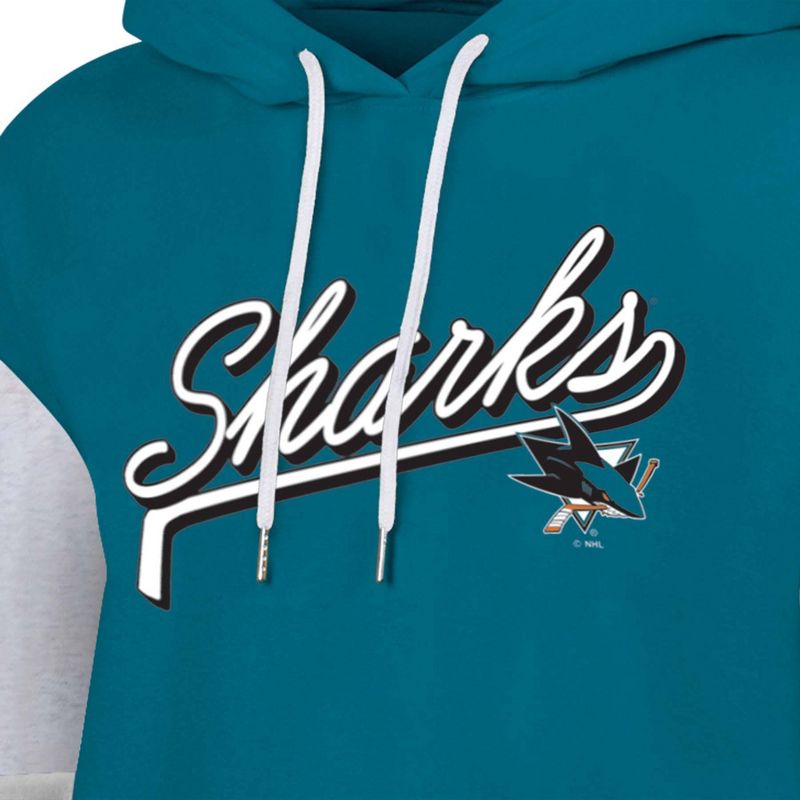 NHL San Jose Sharks Women&#39;s Fleece Hooded Sweatshirt, 3 of 4