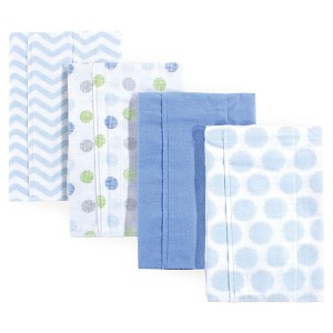 Luvable Friends Baby Boy Cotton Flannel Burp Cloths 4pk, Blue, One Size - 1 of 1