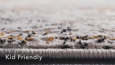 Amalfi 8' x 10' Gold and Cream Abstract Wool Rug