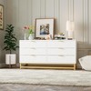 Premium  Narrow Dresser for Small Spaces - Modern Wooden Chest of Drawers with Metal Legs & Handles - Versatile TV Stand - 2 of 4