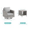 Sonkuki 3-Piece Patio Chair Set Brown Rattan Swivel Rocking Chair Set Coffee Table Suiting Backyard - 2 of 4